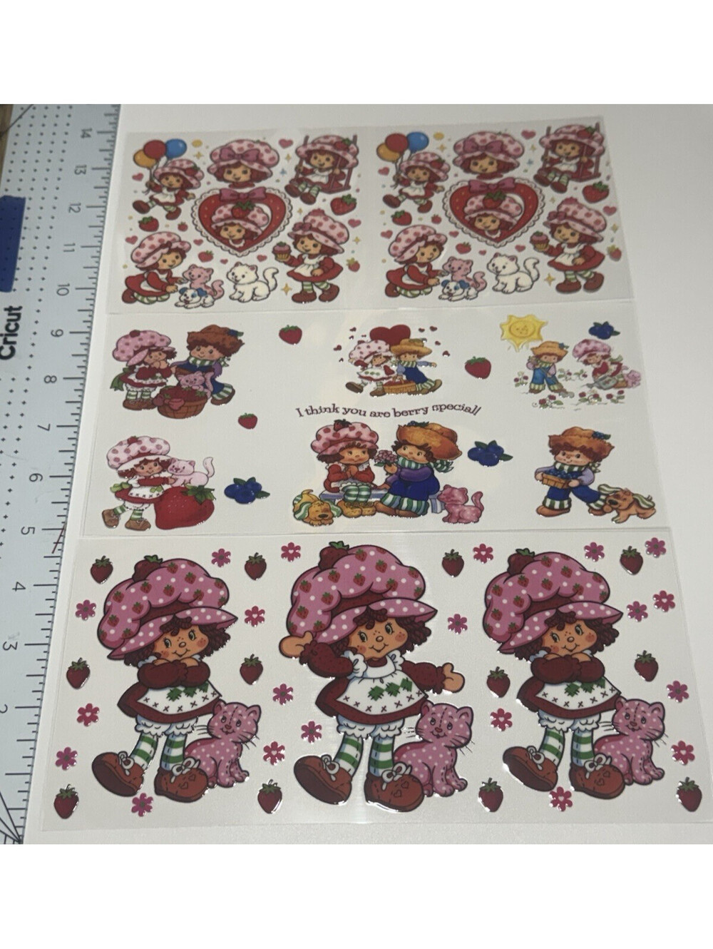 3 Cup Wraps Strawberry Shortcake UV DTF Assorted Set NEW for 16 oz Cups